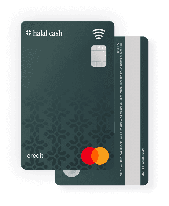 Halal Cash Credit card, front and back